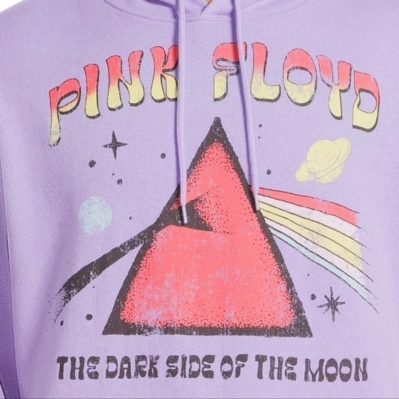 Pink Floyd Dark Side Of The Moon Hooded Sweatshirt In Jasper Purple Sz Med NWT - Picture 5 of 9